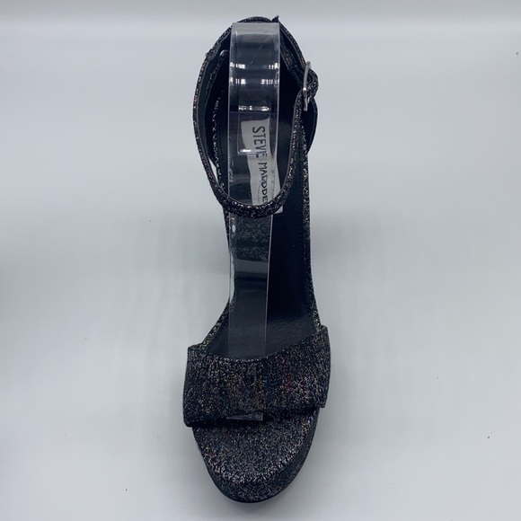 Steve Madden - Gonzo Black Glitter Block Heels Size 8.5 - Picture 10 of 15